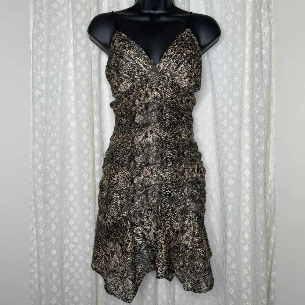 Free People Sierra Snake Print Lace Minidress